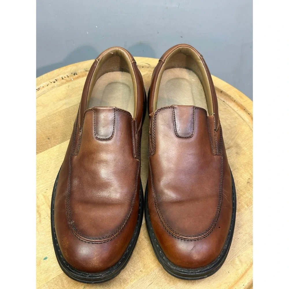 Dockers Loafers Mens 11.5M Tan Leather Slip On Moc Toe 90-32785‎ Business Casual